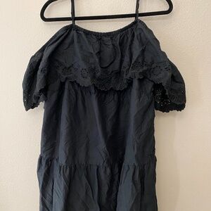 Old Navy XXL Black Cold Shoulder 100% Cotton Black Dress